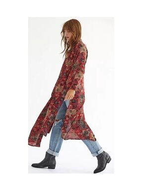 NEW Free People Play It Cool Kimono Red Floral